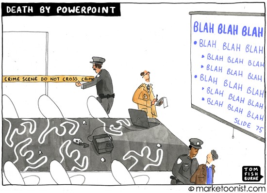 Death by PowerPoint cartoon by Tom Fishburne Marketoonist