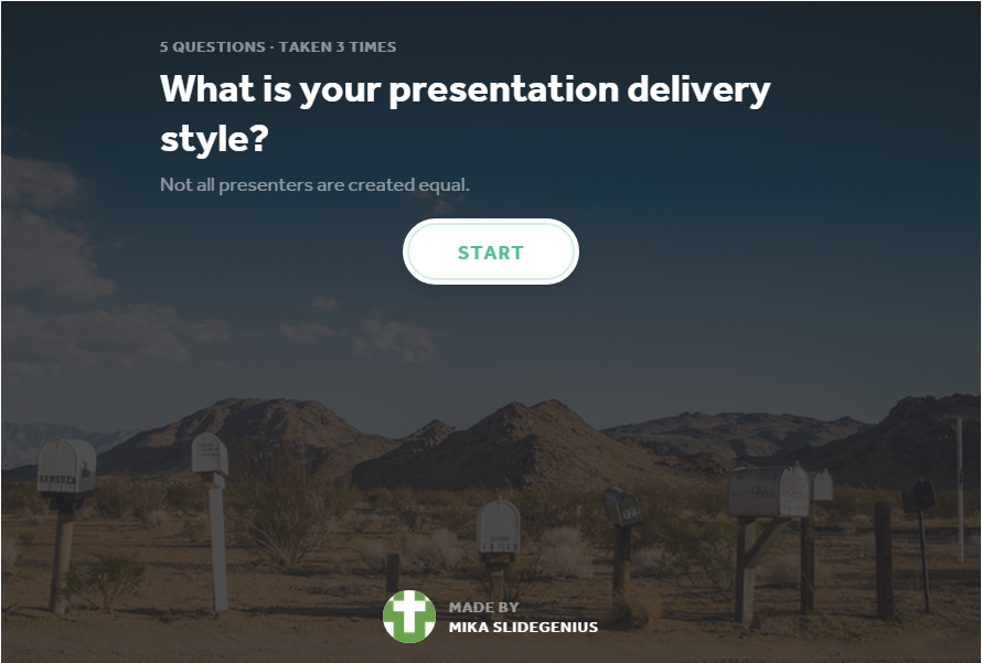 presentation delivery style quiz