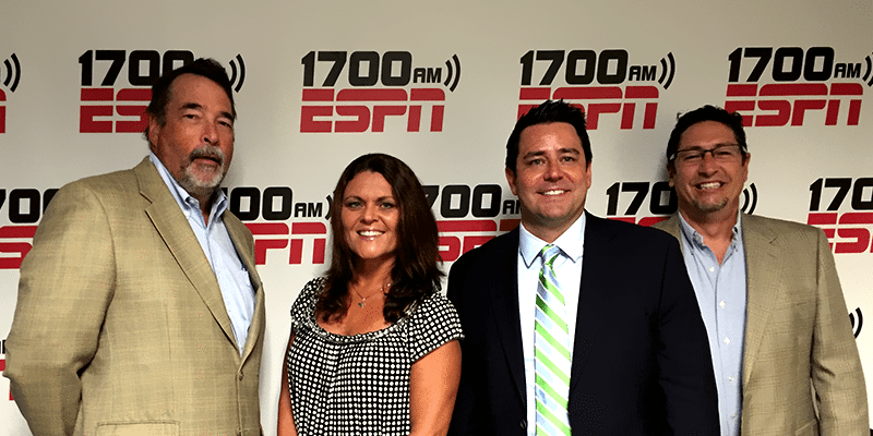From left to right: Ralph Peters, Soledad Ramirez, Rick Enrico, and Jack Rowell at 1700AM ESPN Radio.