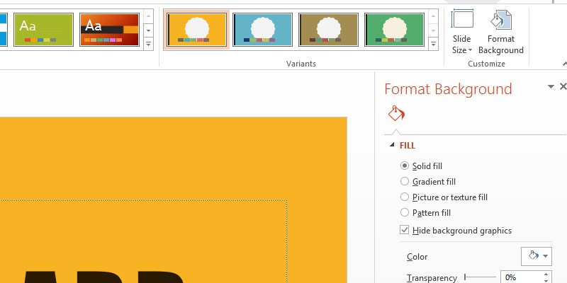 hot to change Format Background in powerpoint