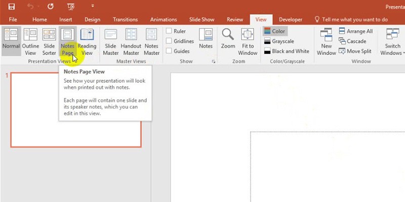 PowerPoint 2013 Tutorial: Notes Page