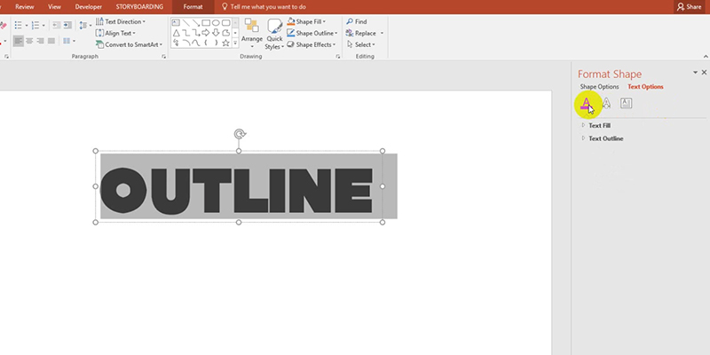 Outline Text Fonts in PowerPoint 2013 Tips: Fill text and outline