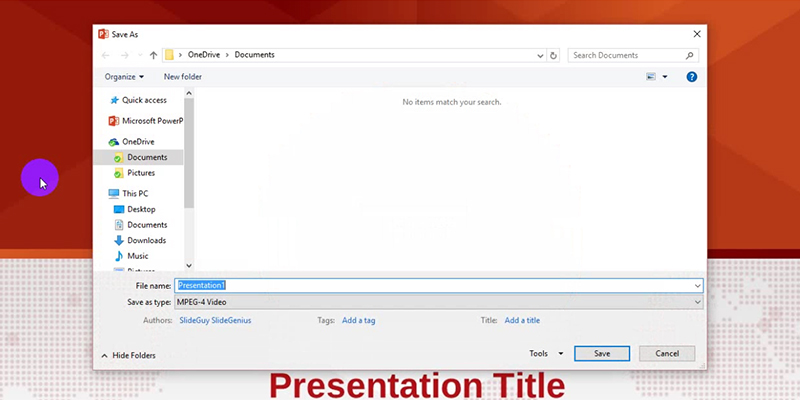 PowerPoint 2013 Video Tutorial: save as