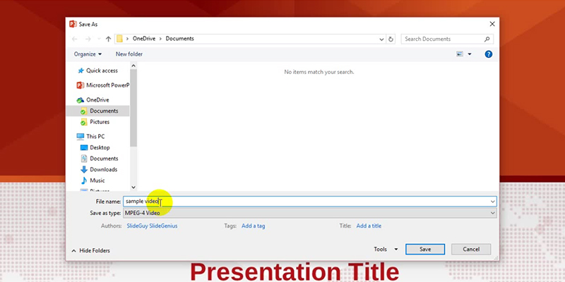 PowerPoint 2013 Video Tutorial: file name