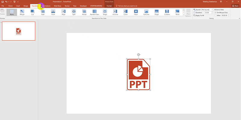 rehearse timings in PowerPoint 2013: PPT logo