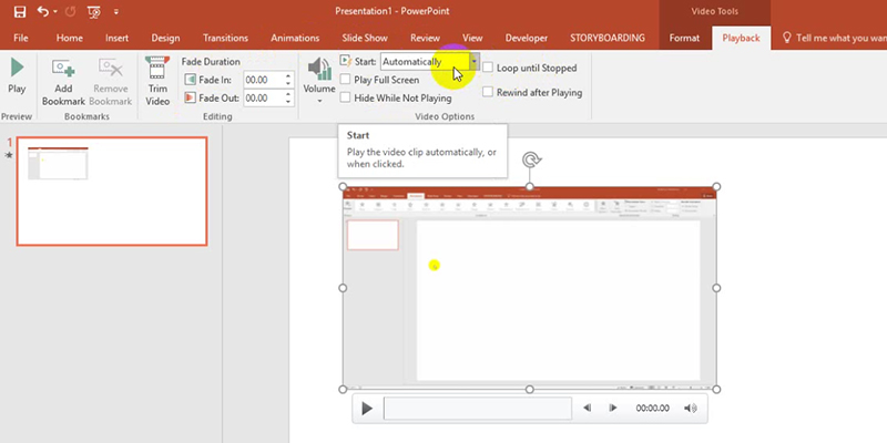 Set the Playback Options in PowerPoint 2013 Tutorials: Playback