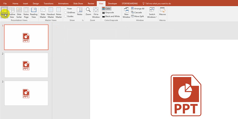 rehearse timings in PowerPoint 2013: Normal View