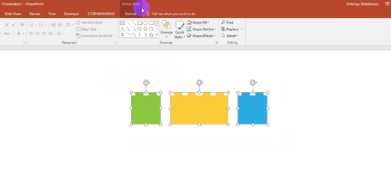 Group, Ungroup, and Regroup Objects in PowerPoint 2013: Picture tools ></noscript> Format” width=”800″ height=”400″></p>
<p>4. Once you’re done selecting your images, look for the <strong>Drawing</strong> group. Click the <strong>Arrange</strong> icon then click <strong>Group</strong>.</p>
<p><img decoding=