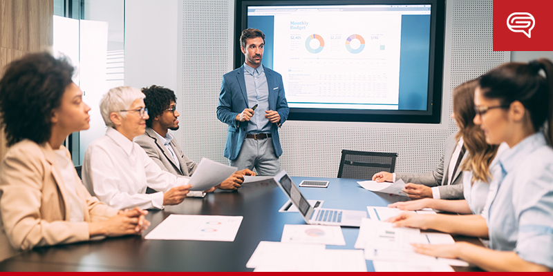 man giving a business presentation