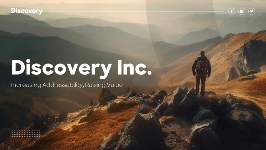 Discovery Inc. Business Services Marketing Advertising Slide - Sunrise Mountain Hiker Title Slide