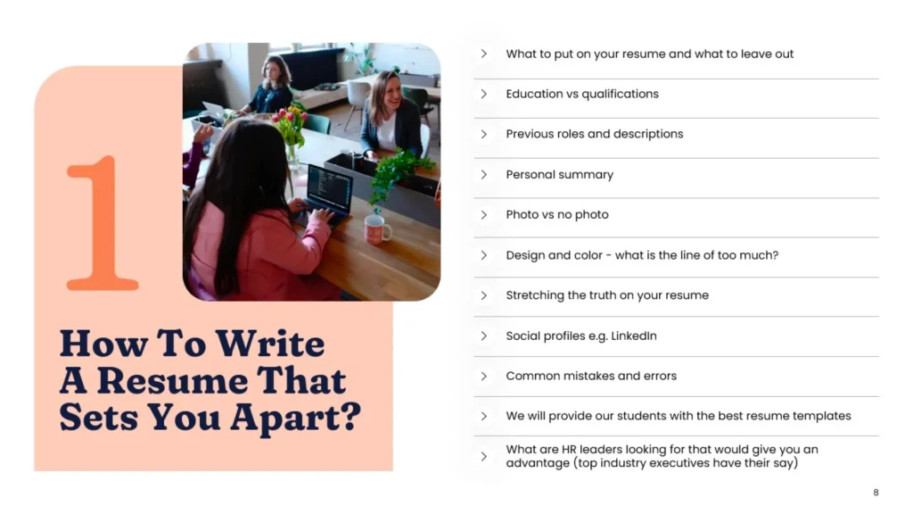 Engaging Team Discussion on Resume Writing Tips - Entrepreneur Babes Portfolio Slide 8 Slide 8