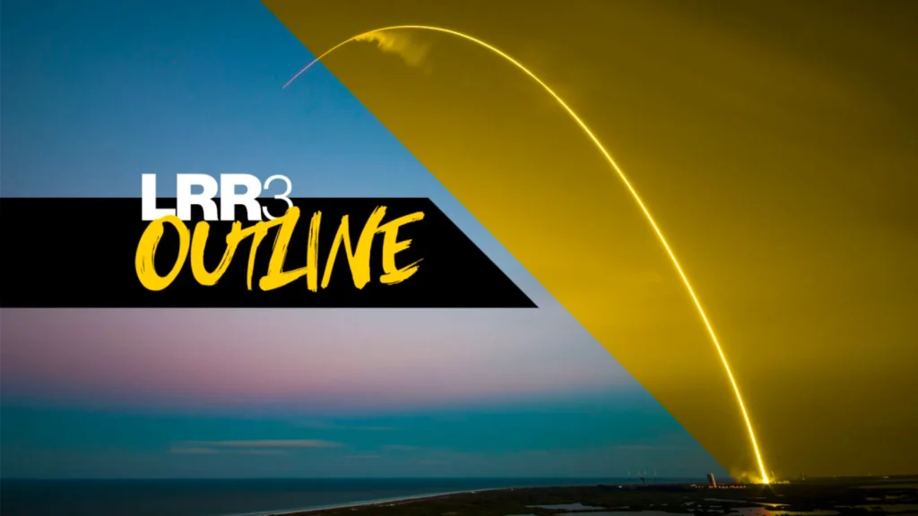 Rocket Launch Sunset - LRR3 Outline Marketing Slide Template Title Slide