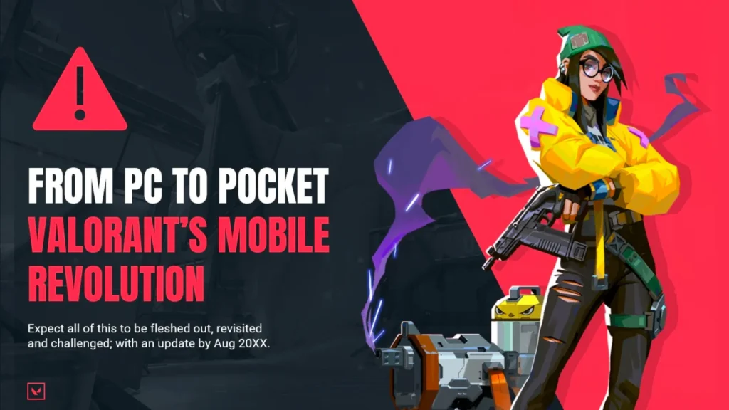 Valorant Mobile Revolution Promo Slide - Yellow Character with Firearm Slide 3
