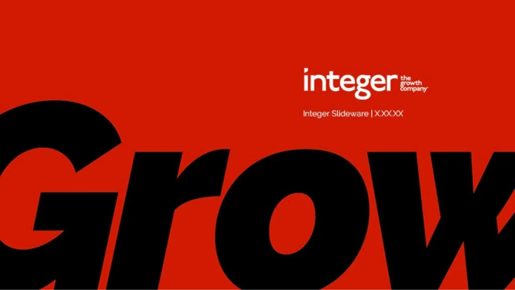 Integer Group Marketing Growth Slide - Red Background with Bold Text Portfolio Example Slide 4