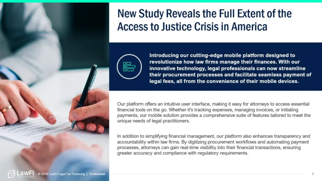 Digital Brochure on Justice Access Crisis in America - LawFi Slide Presentation Slide 5