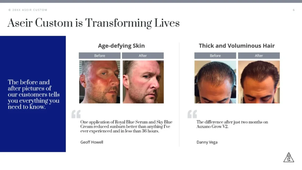Aseir-Custom-Before-After-Age-Defying-Skin-Thick-Hair-PowerPoint Slide 6