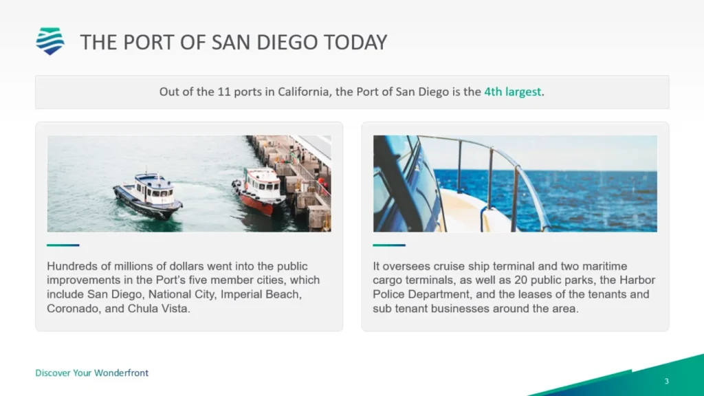 Port of San Diego - California’s 4th Largest Port Slide for Pitch Deck Slide 3
