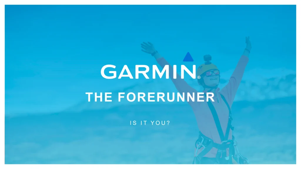 Adventurer Climbing Gear Mountain Garmin Forerunner Presentation Title Slide