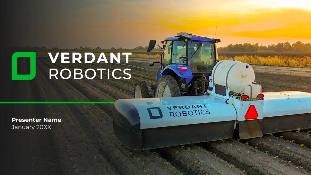 Verdant-Robotics-Technology-Tractor-Agriculture-PowerPoint-Slide Title Slide