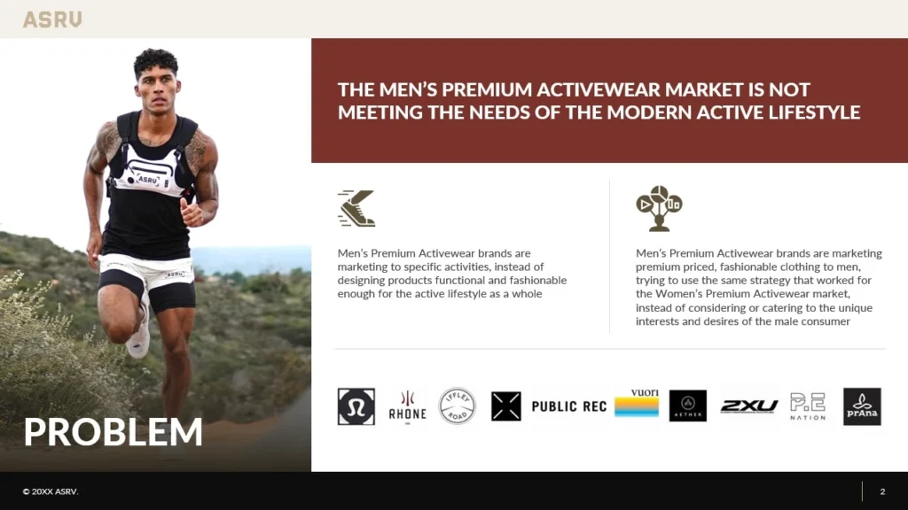 Male Runner in Premium Activewear Jogging on Trail - Men's Active Lifestyle Market Analysis Slide 2