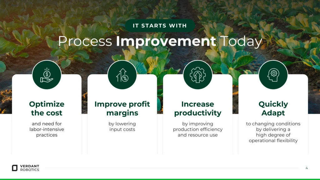 Verdant Robotics Process Improvement Presentation Steps Slide 4