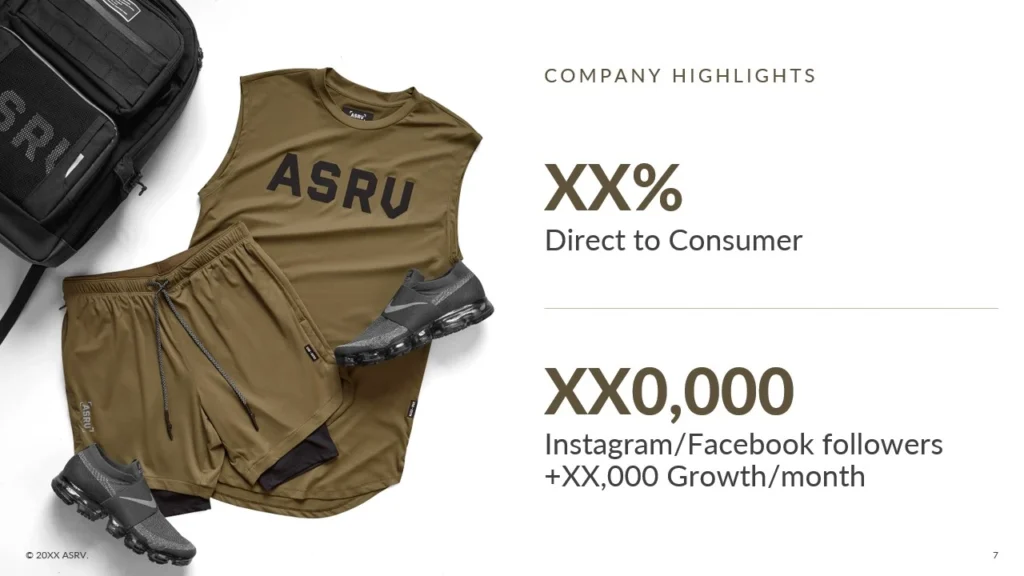 ASRV Olive Green Athletic Outfit with Social Media Stats for Portfolio Presentation Slide 7