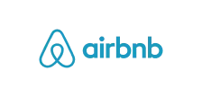 The slide template features the Airbnb logo, consisting of a stylized, abstract 