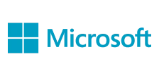 Logo featuring a blue square divided into four smaller squares positioned next to the text 