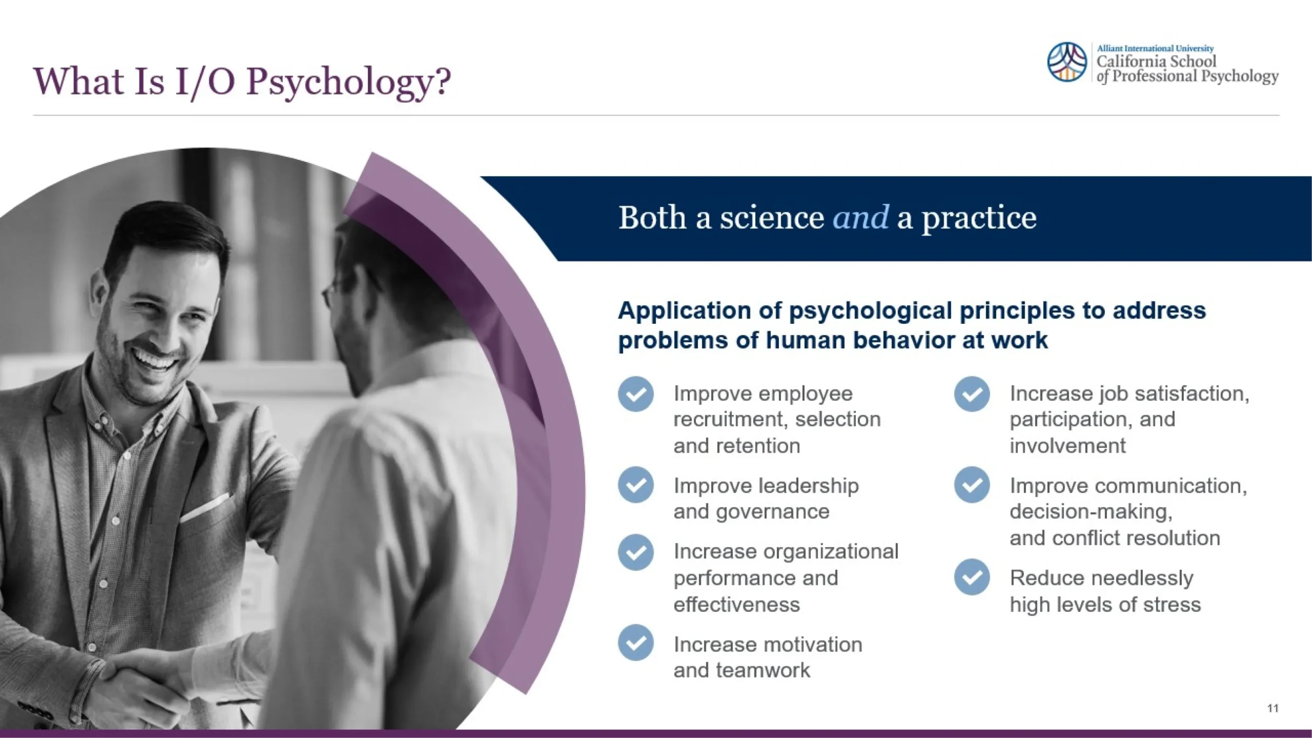 A presentation slide from the California School of Professional Psychology titled 