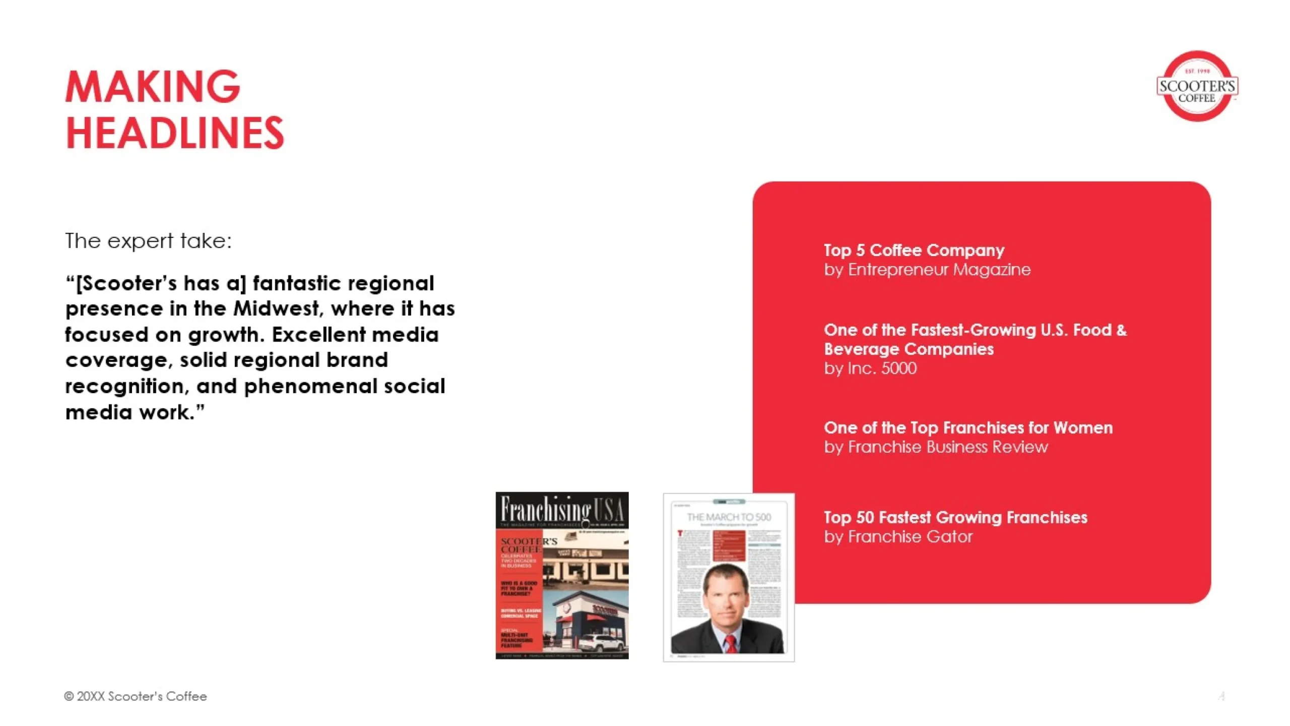 A slide template with the heading 