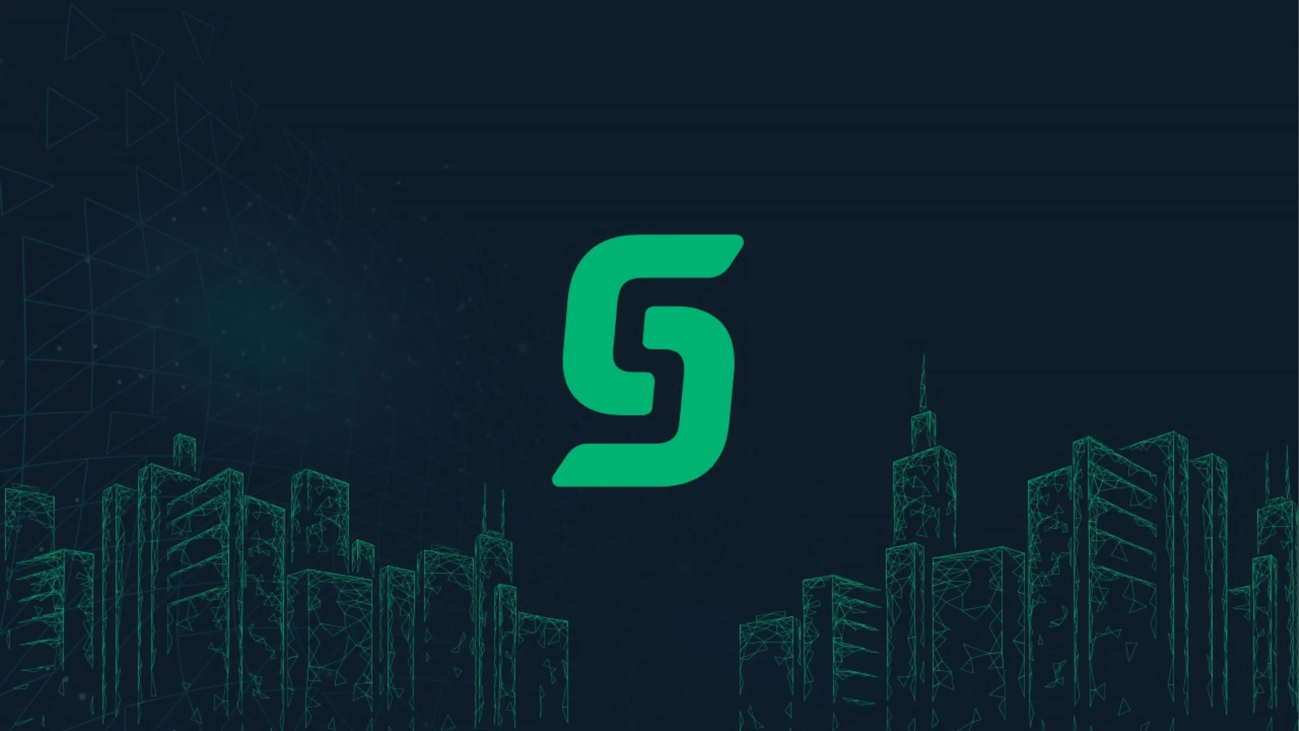A minimalist graphic perfect for a pitch deck, displaying a stylized, green 