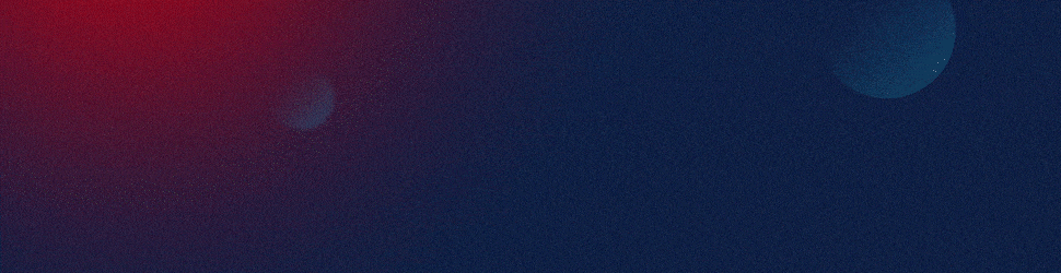 A dark blue background with a subtle red gradient on the left side and two faint blue circular shapes on the right, resembling abstract planets—ideal for a Conference Presentation with a modern, professional touch.