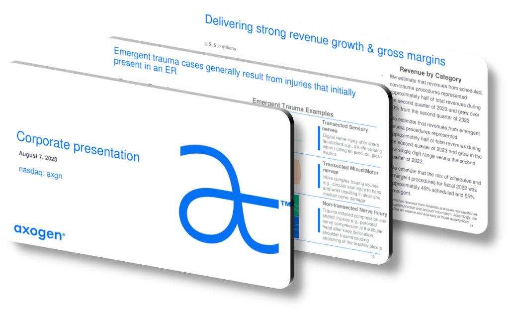 Axogen's Effective Presentation Design Communicating Nerve Repair