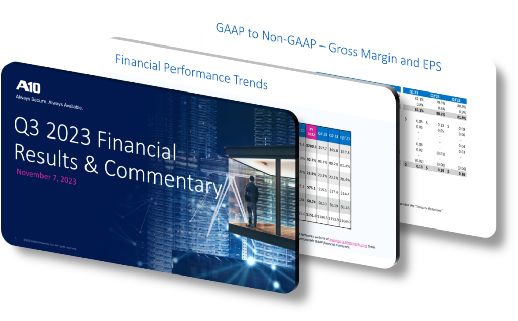 A10 Networks Q3 2023 Presentation: Key Financial Strategies - SlideGenius