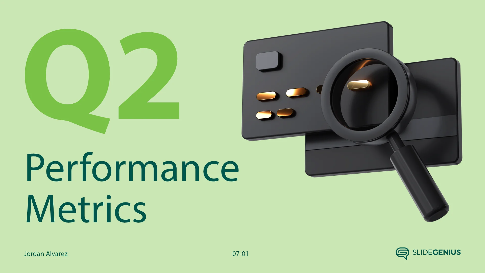 Cover of a quarterly performance metrics template
